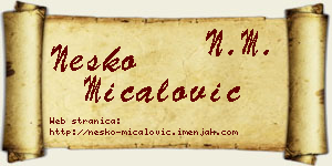 Neško Mićalović vizit kartica